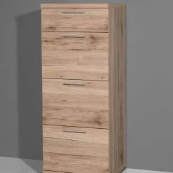 Chiffonnier Tosun 84cm Avec 4 Tiroirs - Chêne
