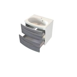 Meuble Lavabo Gene 60cm 2 Tiroirs - Blanc/chêne Gris -Magasin De Meubles 332.1.0163 2 8473