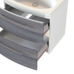 Meuble Lavabo Gene 60cm 2 Tiroirs - Blanc/chêne Gris -Magasin De Meubles 332.1.0163 8a a60a