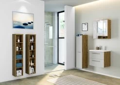 Meuble Lavabo Gene 60cm 2 Tiroirs - Chêne Wotan/gris Clair Mat -Magasin De Meubles 332.1.8133 3 2bd0