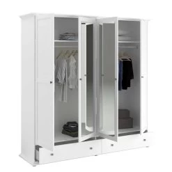 Armoire Morgane 199cm Avec 4 Portes & Miroir - Blanc -Magasin De Meubles 3540 A4PT C STYLE 20190418011922 938a