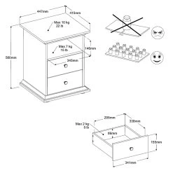Table De Chevet Morgane Campagne - Blanc -Magasin De Meubles 3540ch2t picto mm 4eb6