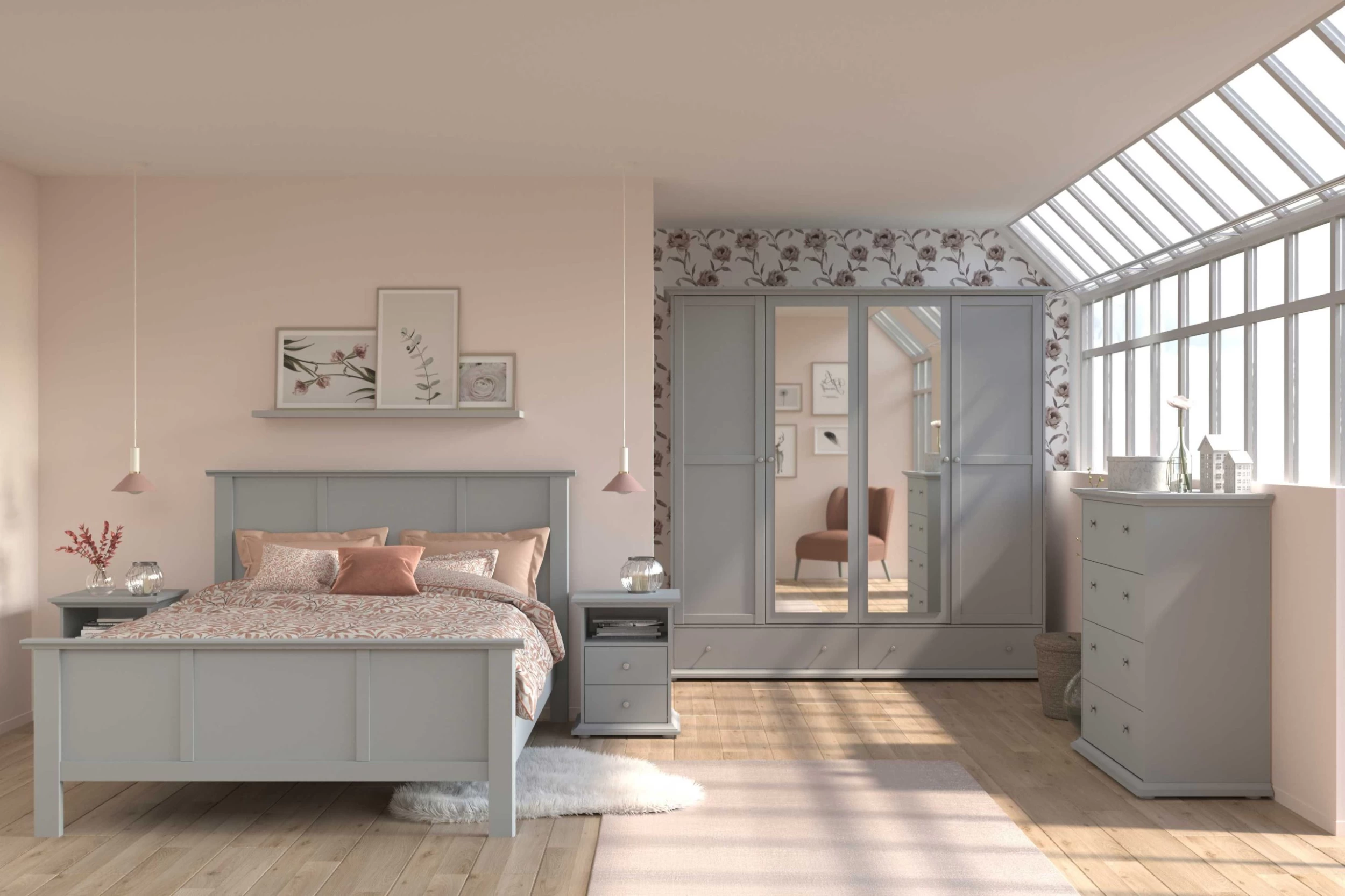 Commode Morgane 4 Tiroirs - Gris 6 Commode Morgane 4 Tiroirs - Gris – Image 6