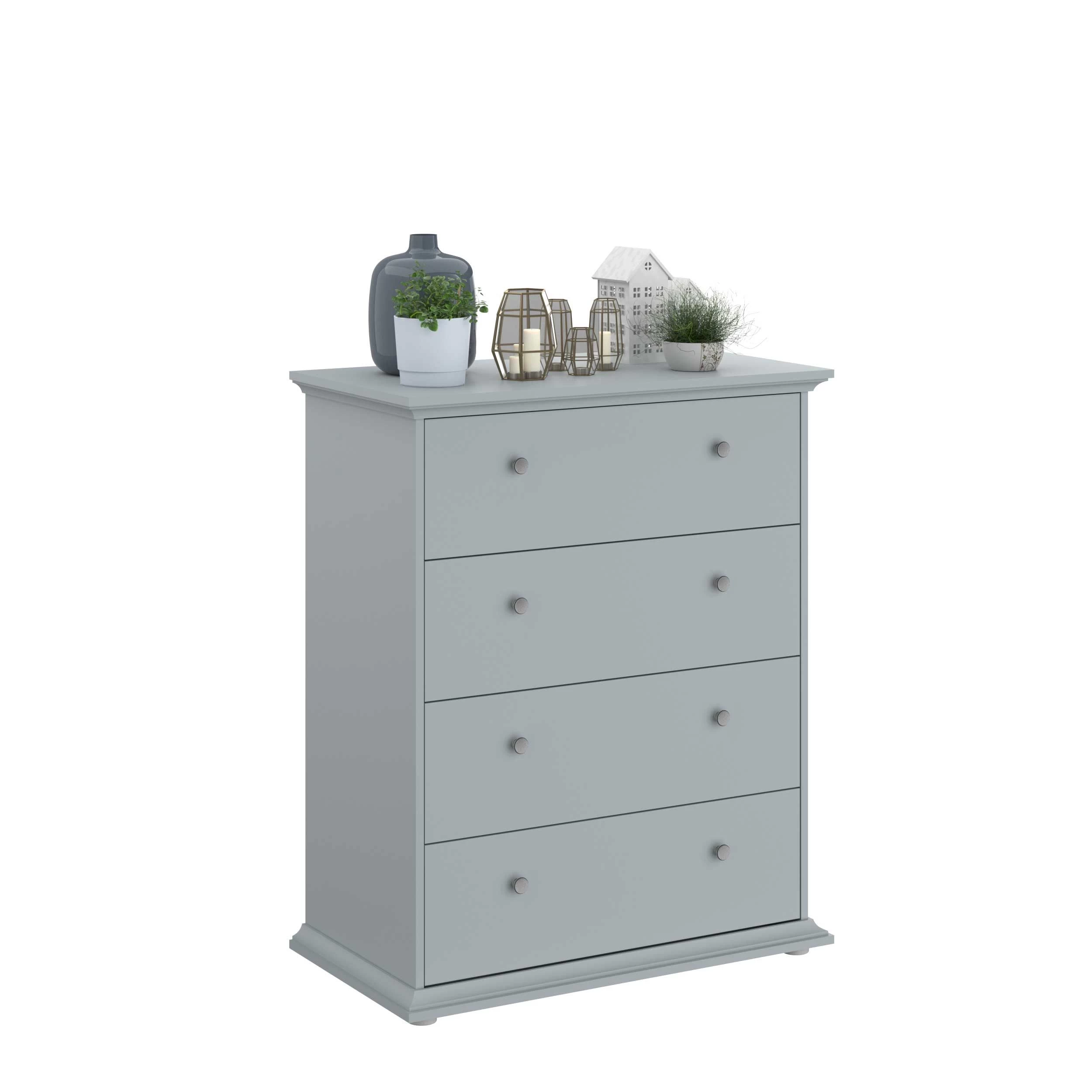 Commode Morgane 4 Tiroirs - Gris 9 Commode Morgane 4 Tiroirs - Gris – Image 9