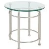 Table D'appoint Rochelle 58x43cm - Métal/verre