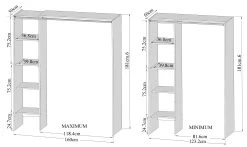 Armoire Spike 123/160cm Avec Rideau - Chêne/écru -Magasin De Meubles 4020A0377R00 Tom 1 Column natural oak and ecru 8 a7c1