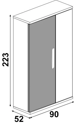 Armoire Bo0 Avec 2 étagères, Tringle à Vêtements Et Poignée De Porte Oblongue - Pin/blanc -Magasin De Meubles 4073.XX .XX .0501 300 9343