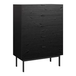 Chiffonnier Selma 80cm Avec 5 Tiroirs - Noir