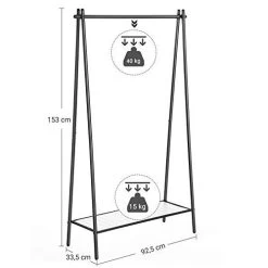 Songmics Porte-vêtements Noir Mat Avec Structure En Acier Et Rail De Suspension -Magasin De Meubles 41QGzCb9VhL. SL500 bb3b