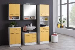 Armoire Salle De Bains Ricca 50cm 2 Portes & 1 Tiroir - Blanc/jaune -Magasin De Meubles 461.2033 3b 693f