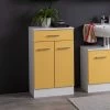 Armoire Salle De Bains Ricca 50cm 2 Portes & 1 Tiroir - Blanc/jaune