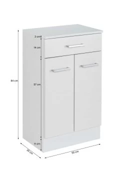 Armoire Salle De Bains Ricca 50cm 2 Portes & 1 Tiroir - Blanc/jaune -Magasin De Meubles 461.2033 5 0bdb