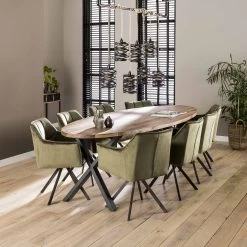 Chaise De Salle à Manger - Vert Olive -Magasin De Meubles 4954 72V 2 03ae