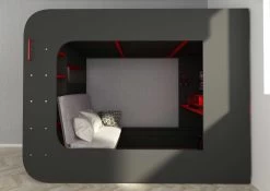 Lit Mezzanine Graham Avec Bureau Gamer 120x200cm - Anthracite/rouge 17 Lit Mezzanine Graham Avec Bureau Gamer 120x200cm - Anthracite/rouge -Magasin De Meubles 5000 5010 006 d500