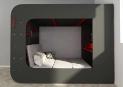 Lit Mezzanine Graham Avec Bureau Gamer 120x200cm - Anthracite/rouge 16 Lit Mezzanine Graham Avec Bureau Gamer 120x200cm - Anthracite/rouge -Magasin De Meubles 5000 5010 007 973c