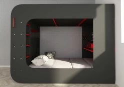 Lit Mezzanine Graham Avec Bureau Gamer 120x200cm - Anthracite/rouge 18 Lit Mezzanine Graham Avec Bureau Gamer 120x200cm - Anthracite/rouge -Magasin De Meubles 5000 5010 009 410d