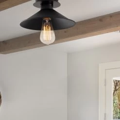 Lustre Noir épuré | Décoration Moderne | 24 Cm De Diamètre | IP20