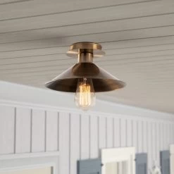 Lustre épuré Et Contemporain - Couleur Vintage | 24cm De Diamètre, 12cm De Hauteur | CORPS METALLIQUE