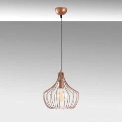 Lustre En Cuivre épuré Et Contemporain - 27 Cm De Diamètre - 126 Cm De Hauteur -Magasin De Meubles 525NOR1596 20 204 b651