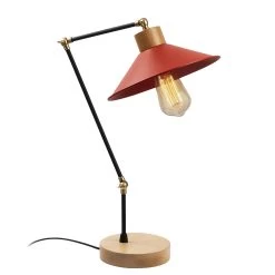 Lampe De Table Moderne Et élégante | Corps En Métal | Rouge | 24 Cm De Diamètre | 52 Cm De Hauteur -Magasin De Meubles 525NOR2126 20 202 9d82