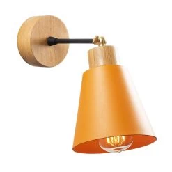 Lampe Murale élégante Et Sophistiquée - Design Moderne En Métal Et Bois | 14x25 Cm | Orange -Magasin De Meubles 525NOR3133 20 202 a916