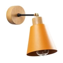 Lampe Murale élégante Et Sophistiquée - Design Moderne En Métal Et Bois | 14x25 Cm | Orange -Magasin De Meubles 525NOR3133 20 203 d67b