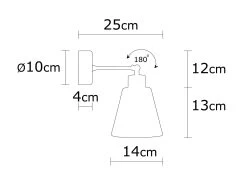 Lampe Murale élégante Et Sophistiquée - Design Moderne En Métal Et Bois | 14x25 Cm | Orange -Magasin De Meubles 525NOR3133 20 204 b196