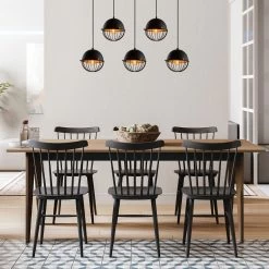 Lustre Contemporain épuré | Corps En Métal | Noir Et Or