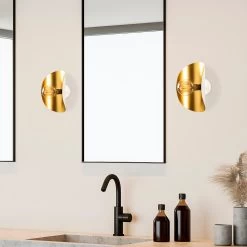 Nitid Wall Lamp | Iron Body | 17x13cm | 30cm Height | E27 Socket | IP20 | White Gold