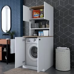 Armoire Moderne Pour Lave-linge En Noyer Blanc 15 Armoire Moderne Pour Lave-linge En Noyer Blanc -Magasin De Meubles 543WRN1202 20 206 5c1d