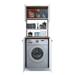 Armoire Moderne Pour Lave-linge En Noyer Blanc 13 Armoire Moderne Pour Lave-linge En Noyer Blanc -Magasin De Meubles 543WRN1202 20 208 0691