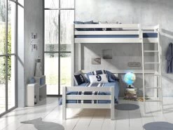 Lit Mezzanine Claire Avec Lit Simple Anne 90 X 200cm - Blanc -Magasin De Meubles 5460c033b1468216edafe0f2e815aa6775e537d5 PICOMZBE1401 01 5546