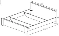 Lit Sela 180x200 - Chêne Gris -Magasin De Meubles 54 7179C S5V be5a