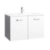 Meuble Vasque Bobbi 80cm 2 Portes - Graphite/blanc Brillant