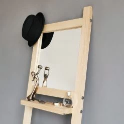 Locelso Hall Stand En Bois De Pin | Chêne | Hauteur 170 Cm | Miroir -Magasin De Meubles 552NOS1214 20 205 b4c5