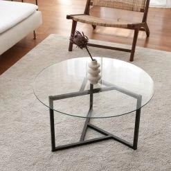 Table Basse En Métal 6mm | 100% Verre Trempé | Noir Transparent -Magasin De Meubles 552NOS1411 20 202 dc2d