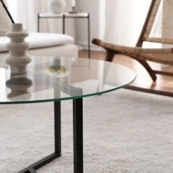 Table Basse En Métal 6mm | 100% Verre Trempé | Noir Transparent -Magasin De Meubles 552NOS1411 20 204 9013