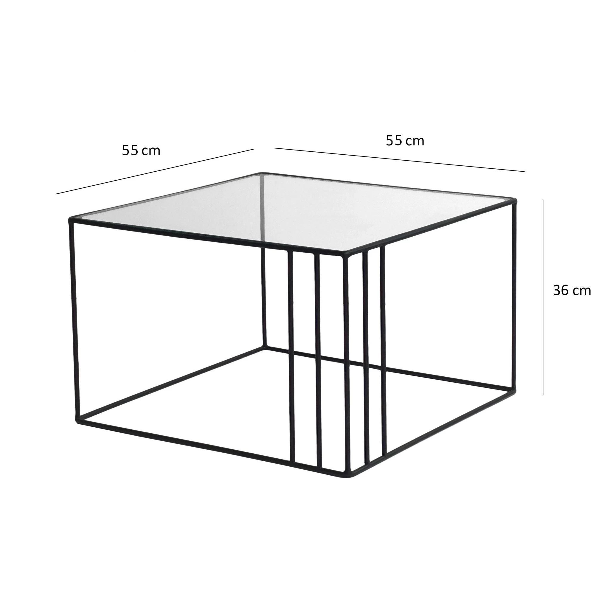 Locelso" Table Basse | 100% Verre Trempé | Noir 2 Locelso" Table Basse | 100% Verre Trempé | Noir – Image 2