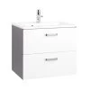 Meuble Vasque Bobbi 70cm 2 Tiroirs - Graphite/blanc Brillant