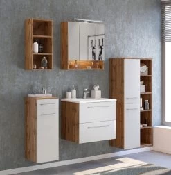 Meuble Lavabo Sefa 60cm 2 Tiroirs - Chêne/blanc -Magasin De Meubles 559.3193 3 3da3