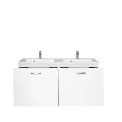 Meuble Vasque Bobbi 120cm Avec Double Vasque Et 2 Tiroirs - Blanc -Magasin De Meubles 560.2133 2 63ea