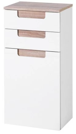 Armoire Basse Siena 40cm - Blanc/brun