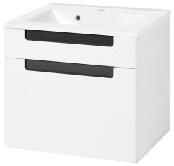 Meuble Lavabo Siena 60cm - Blanc/anthracite