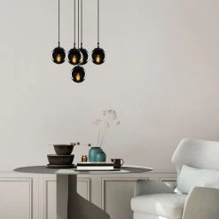 Tatum Chandelier | Fumée Noire | Corps En Métal | Capuchon En Verre -Magasin De Meubles 584TTM1168 20 202 f3a2