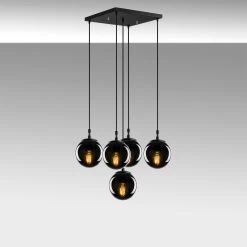 Tatum Chandelier | Fumée Noire | Corps En Métal | Capuchon En Verre -Magasin De Meubles 584TTM1168 20 207 518f
