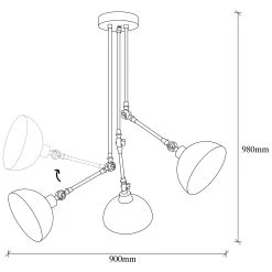 Tatum Chandelier | Corps En Métal Noir | 90x90 Cm | IP20 -Magasin De Meubles 584TTM1439 20 203 6d12