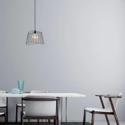 Lustre Tatum" - Hauteur Réglable - Corps En Métal - Noir