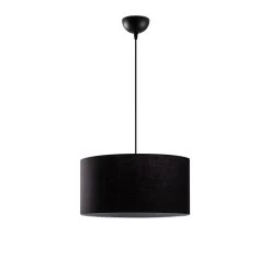 Lustre Tatum" - Corps En Métal - Capuchon En Tissu - Noir -Magasin De Meubles 584TTM1479 20 204 ae78