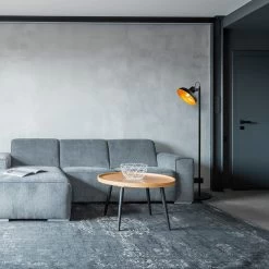 Lampadaire Tatum | Corps En Métal | Hauteur 145 Cm | Noir Or