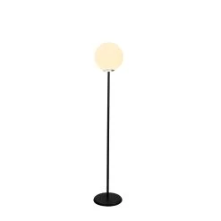Lampadaire Tatum | Corps En Métal | Chapeau En Verre | Hauteur 155 Cm | Noir Blanc -Magasin De Meubles 584TTM1516 20 202 cbaa